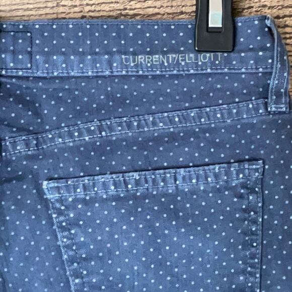 Current/Elliott The Stiletto Skinny Jeans Lake Blue Polka Dot Size 25 - Picture 6 of 7